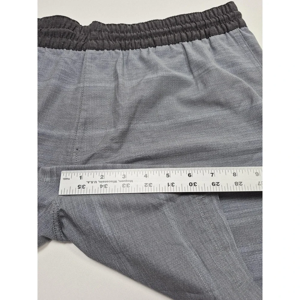 PrAna Slope Short Mens 2XL Gray 7 Inseam Ashy Kai Stripe Athletic Running Gym